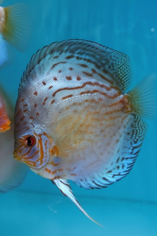 Brilliant Blue Discus Fish